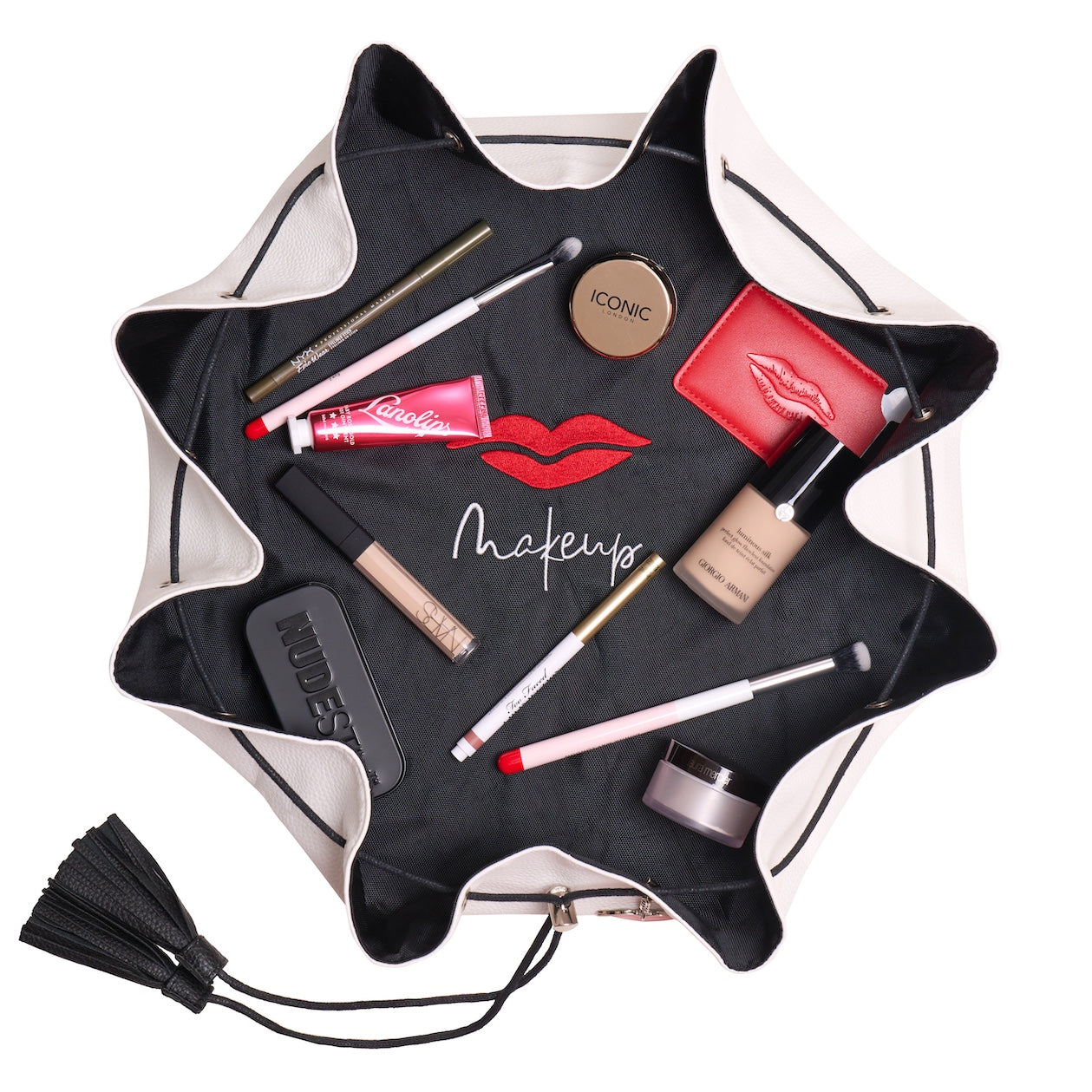 Lay Flat Makeup Bag - Porcelain White