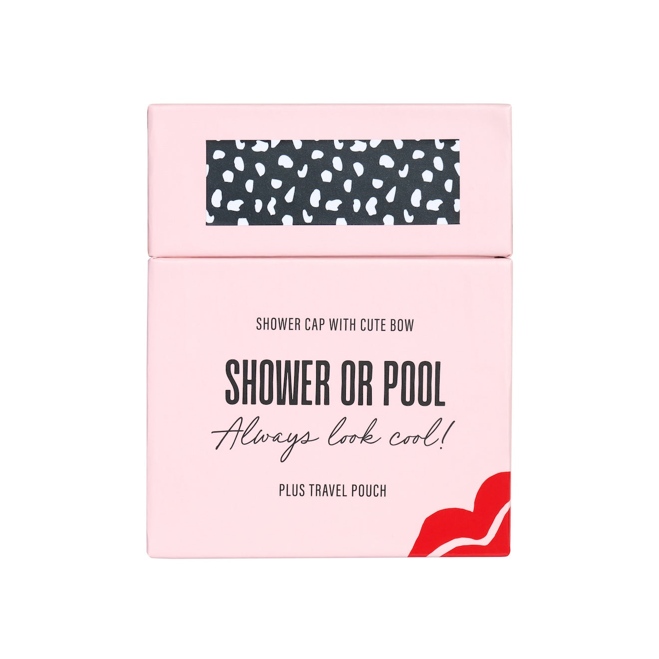 Shower Cap with Cute Bow in Black & White Spot