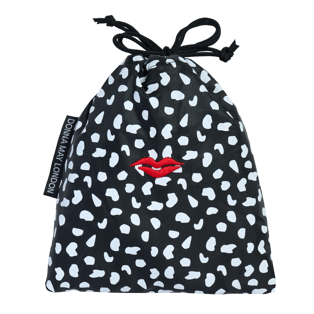 Shower Cap with Cute Bow in Black & White Spot