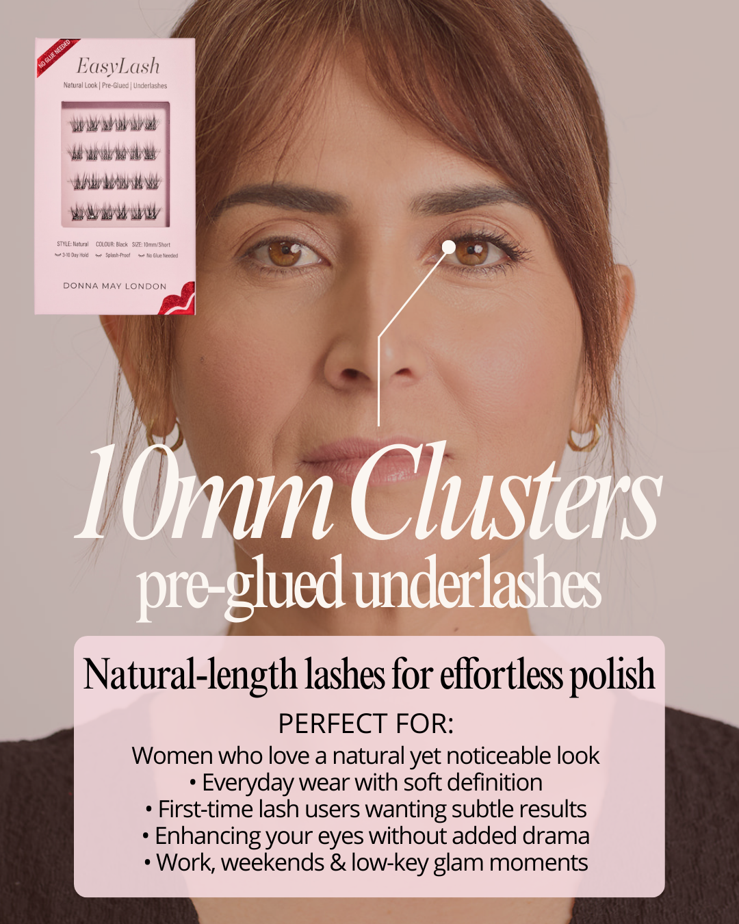 Easylash (10mm) - Shorter Length, Pre-glued, Underlashes - Black