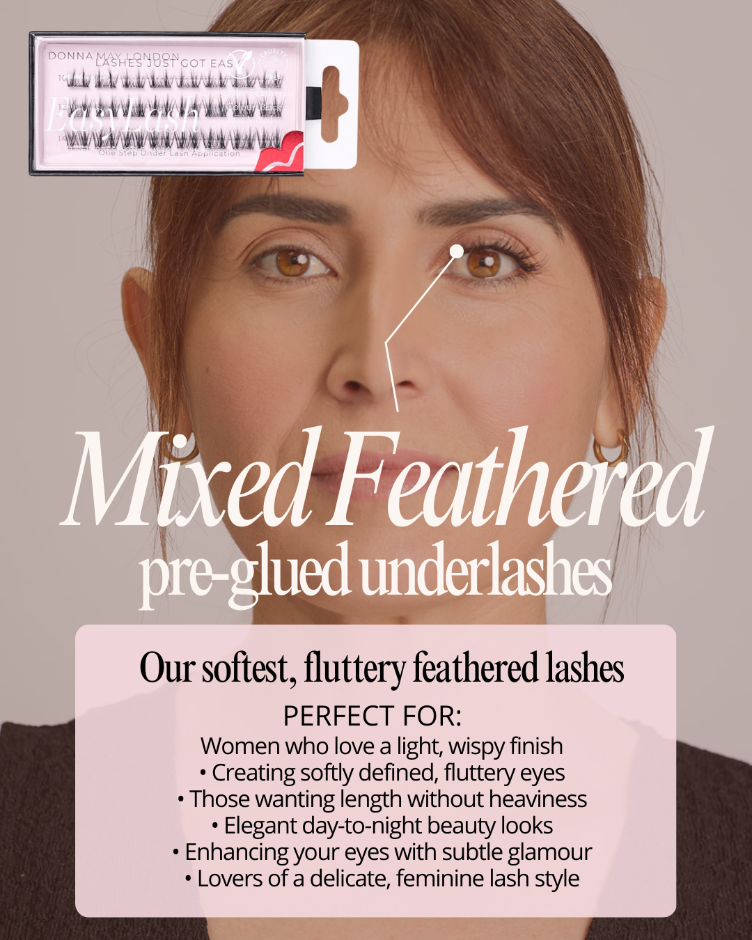 Easylash Feathered Mixed Length Pre-Glued Underlashes – Black