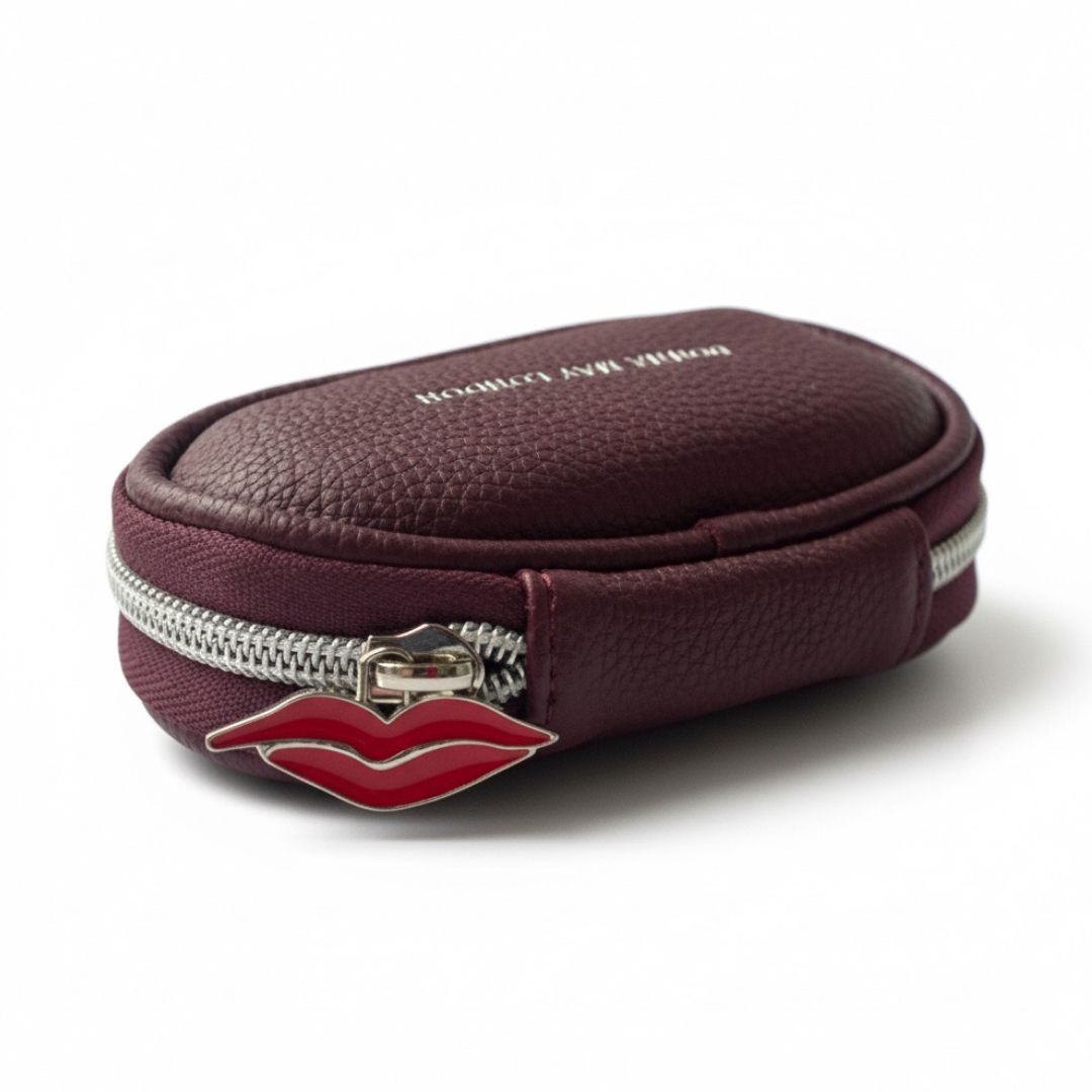 8-Piece Mini Travel Makeup Brush Set in Burgundy