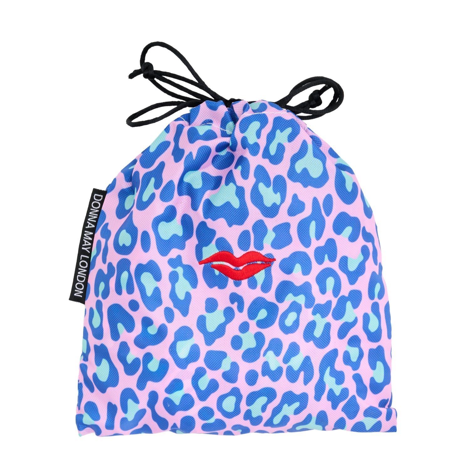 Shower Cap with Cute Bow in Blue & Green Leopard Print