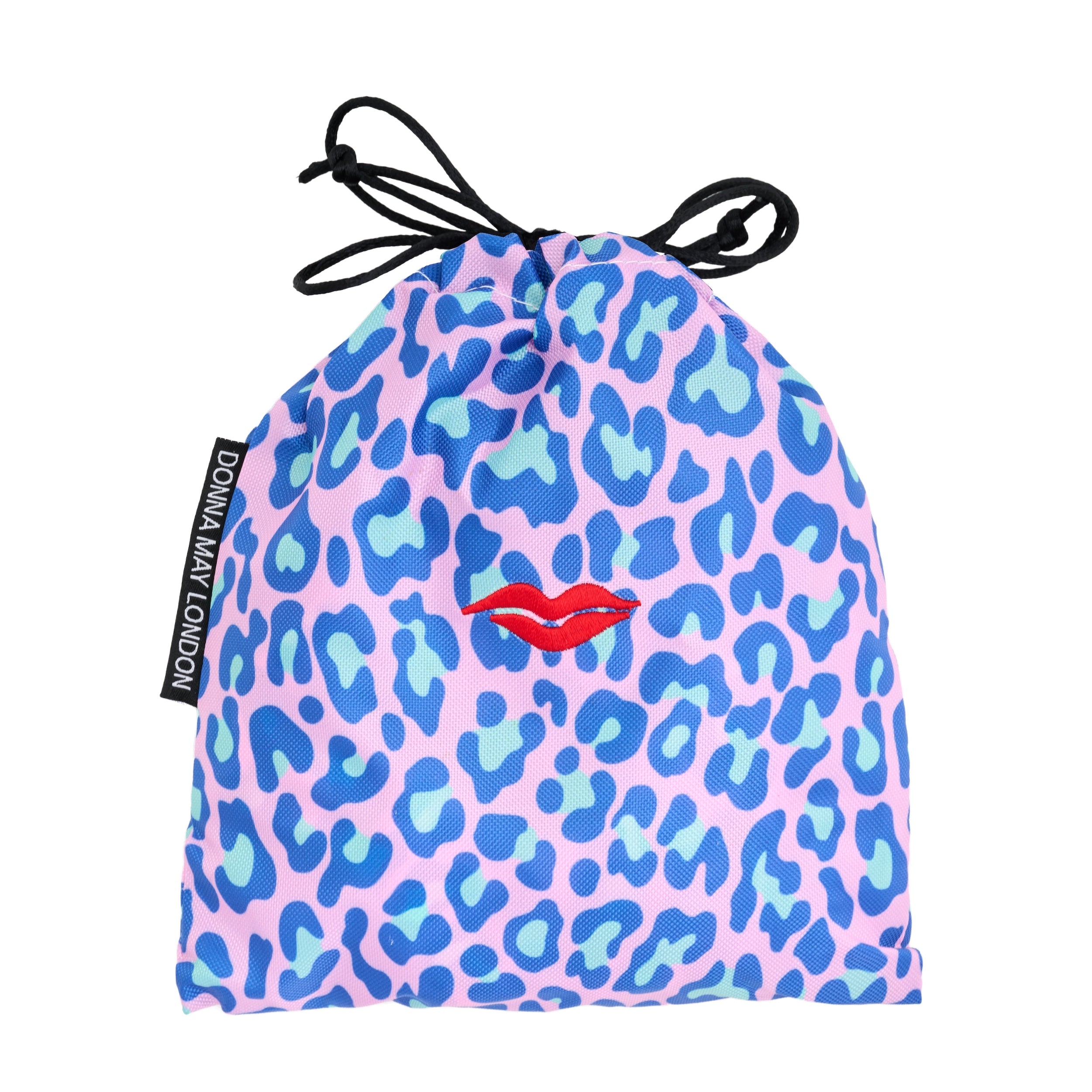Shower Cap with Cute Bow in Blue & Green Leopard Print