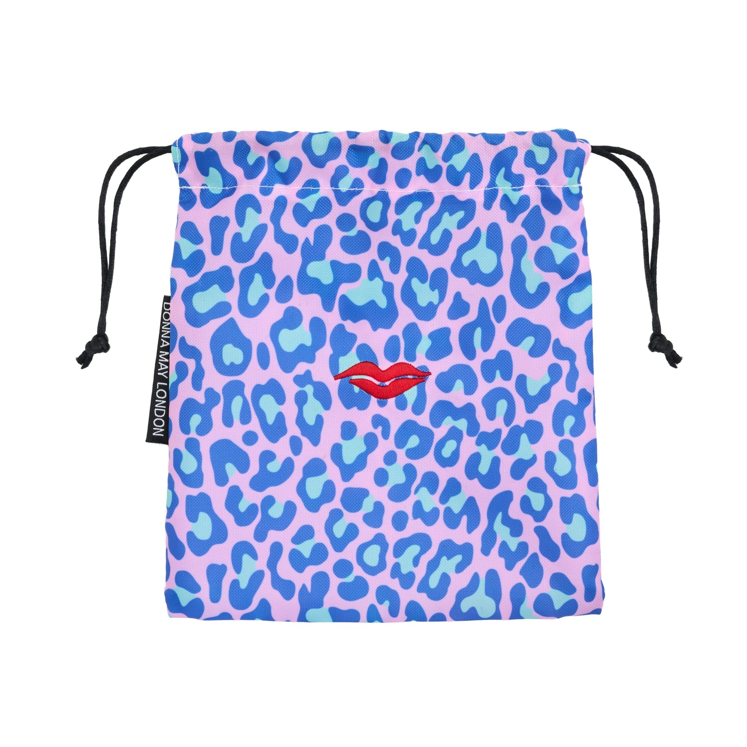 Shower Cap with Cute Bow in Blue & Green Leopard Print