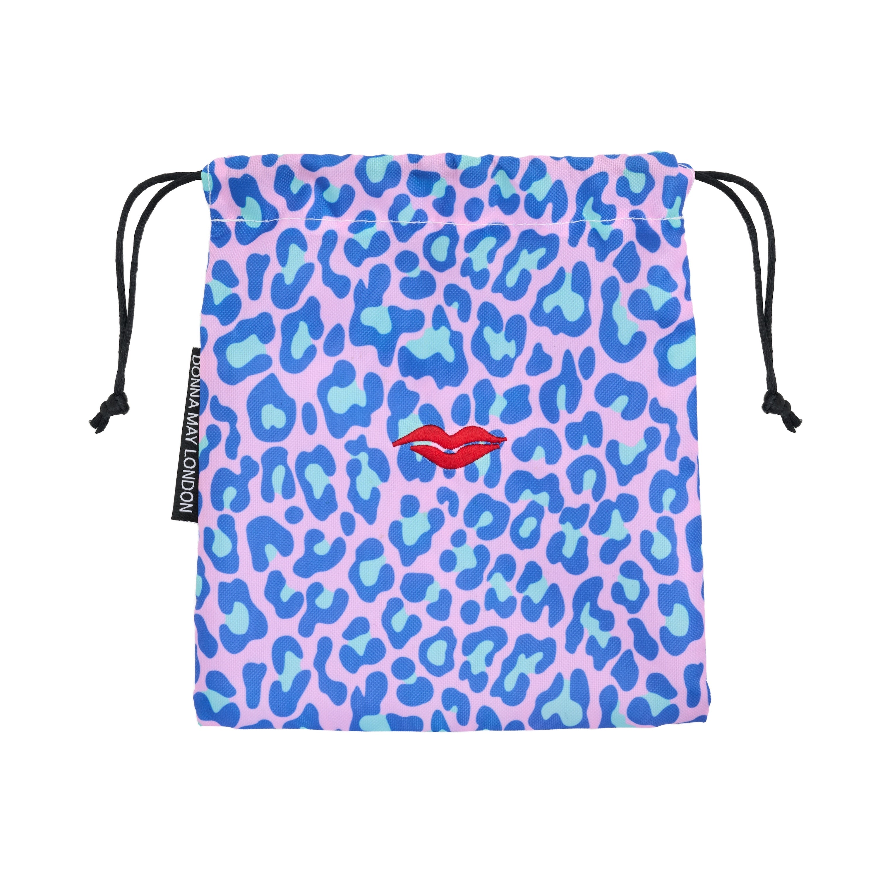Shower Cap with Cute Bow in Blue & Green Leopard Print