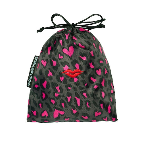 Shower Cap with Cute Bow in Khaki & Pink Animal