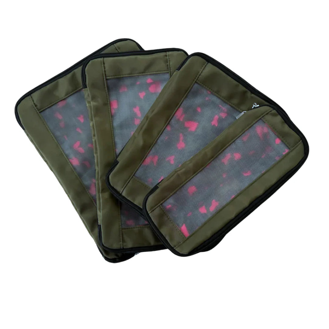 Travel Essentials Bundle in Khaki & Pink Leopard
