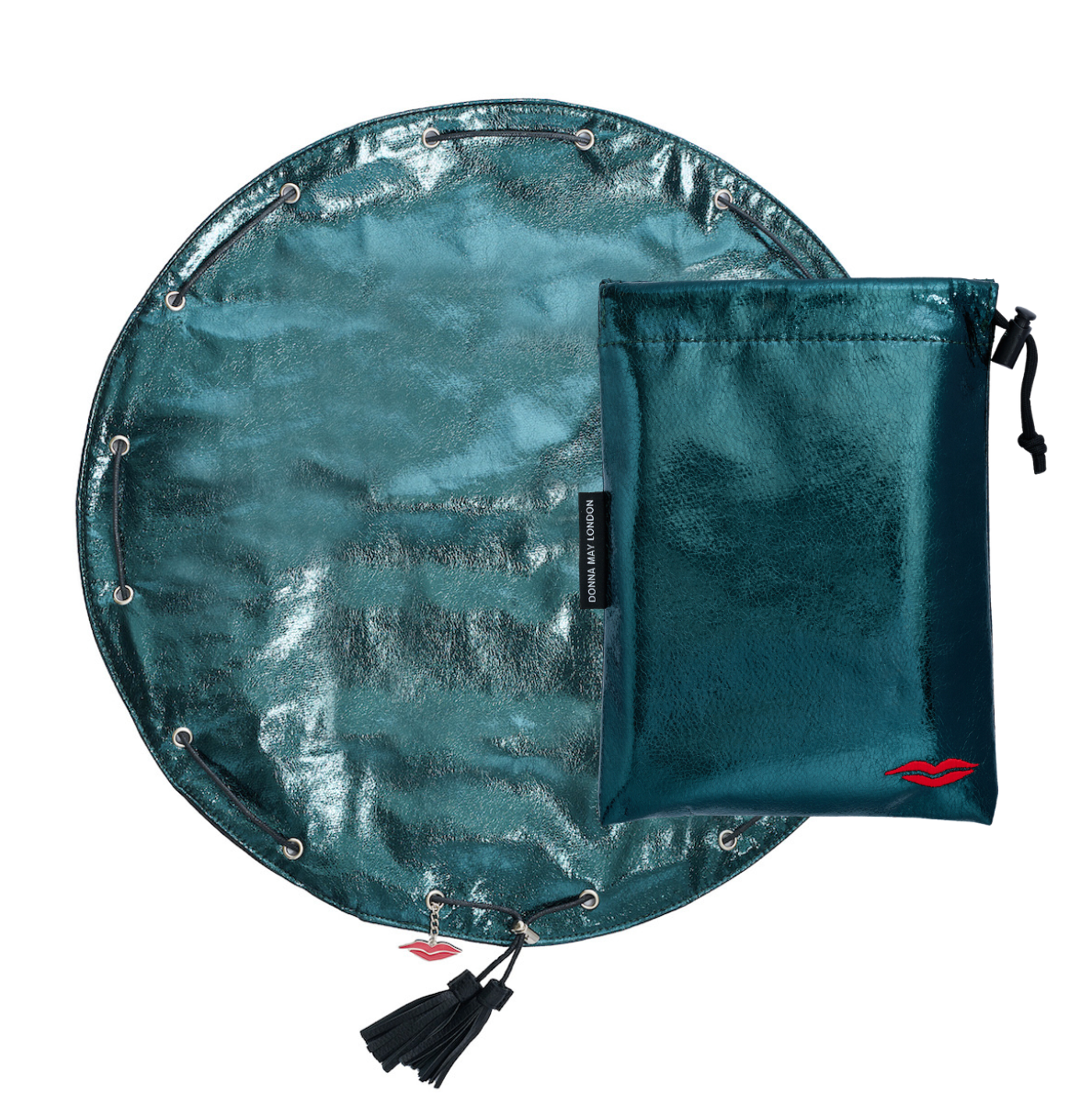 Jade Green shiny makeup bag