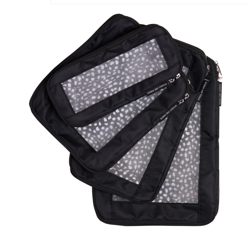 Travel Essentials Bundle in Black & White Spotty
