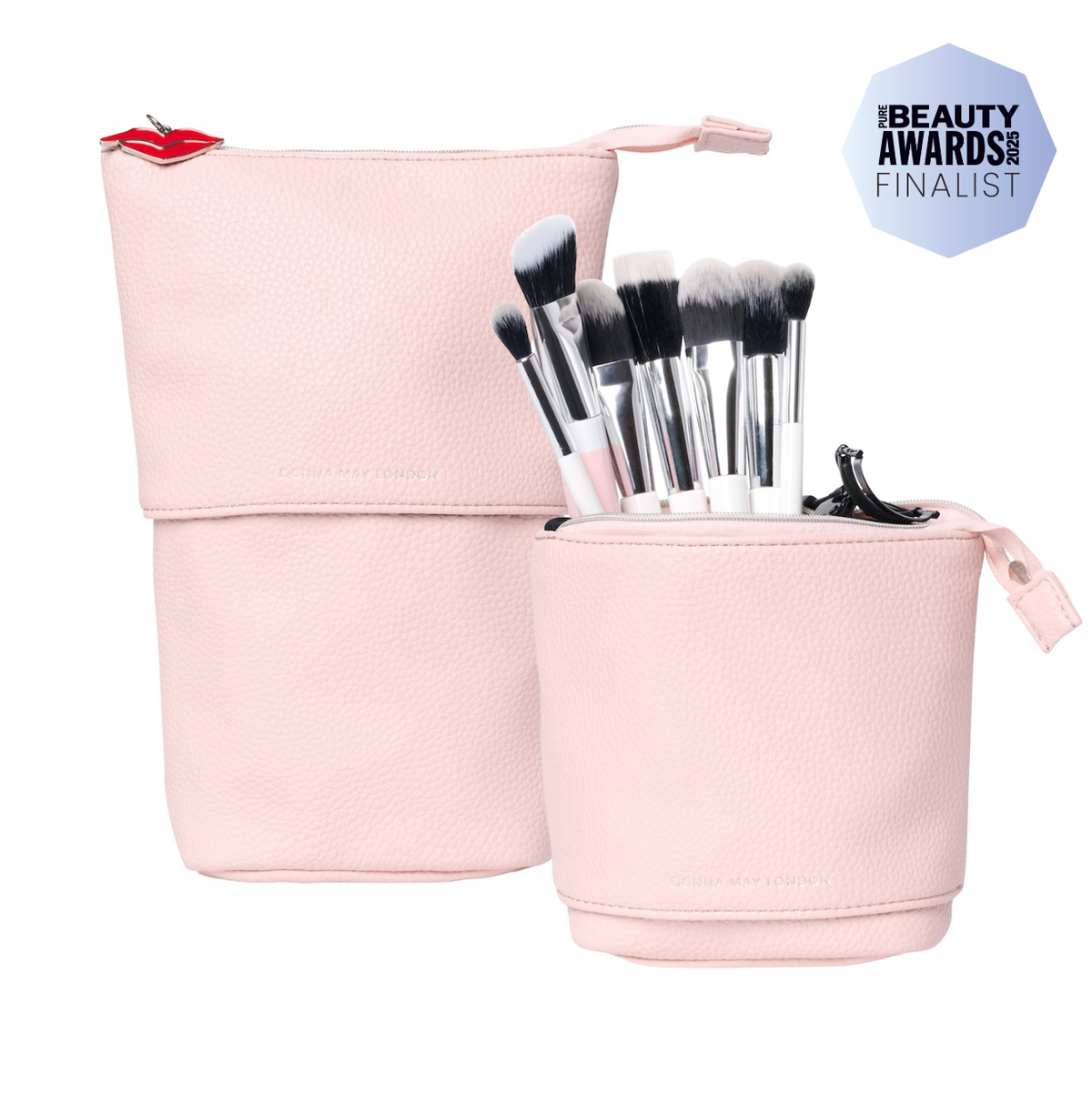 Stand & Store Makeup Brush Case in Pink | Adjustable & Travel-Friendly