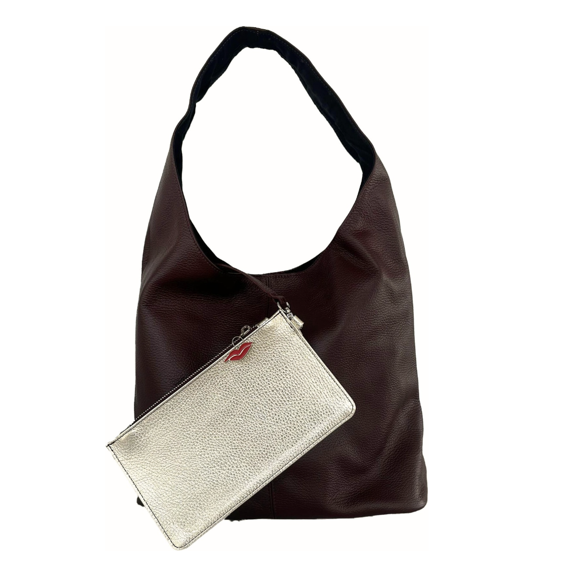 Porto Sloane Shopper in Dark Plum & Gold