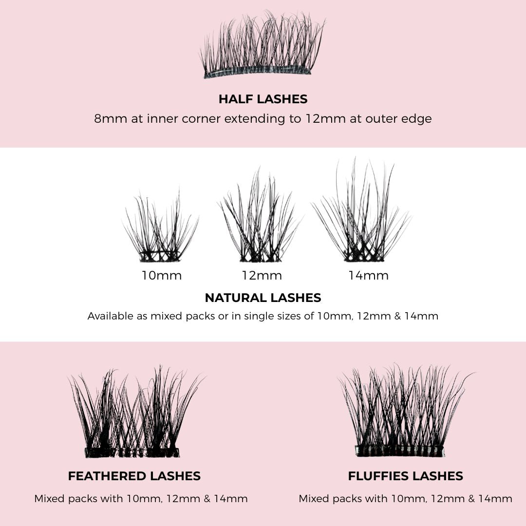 Easylash Feathered Mixed Length Pre-Glued Underlashes – Black