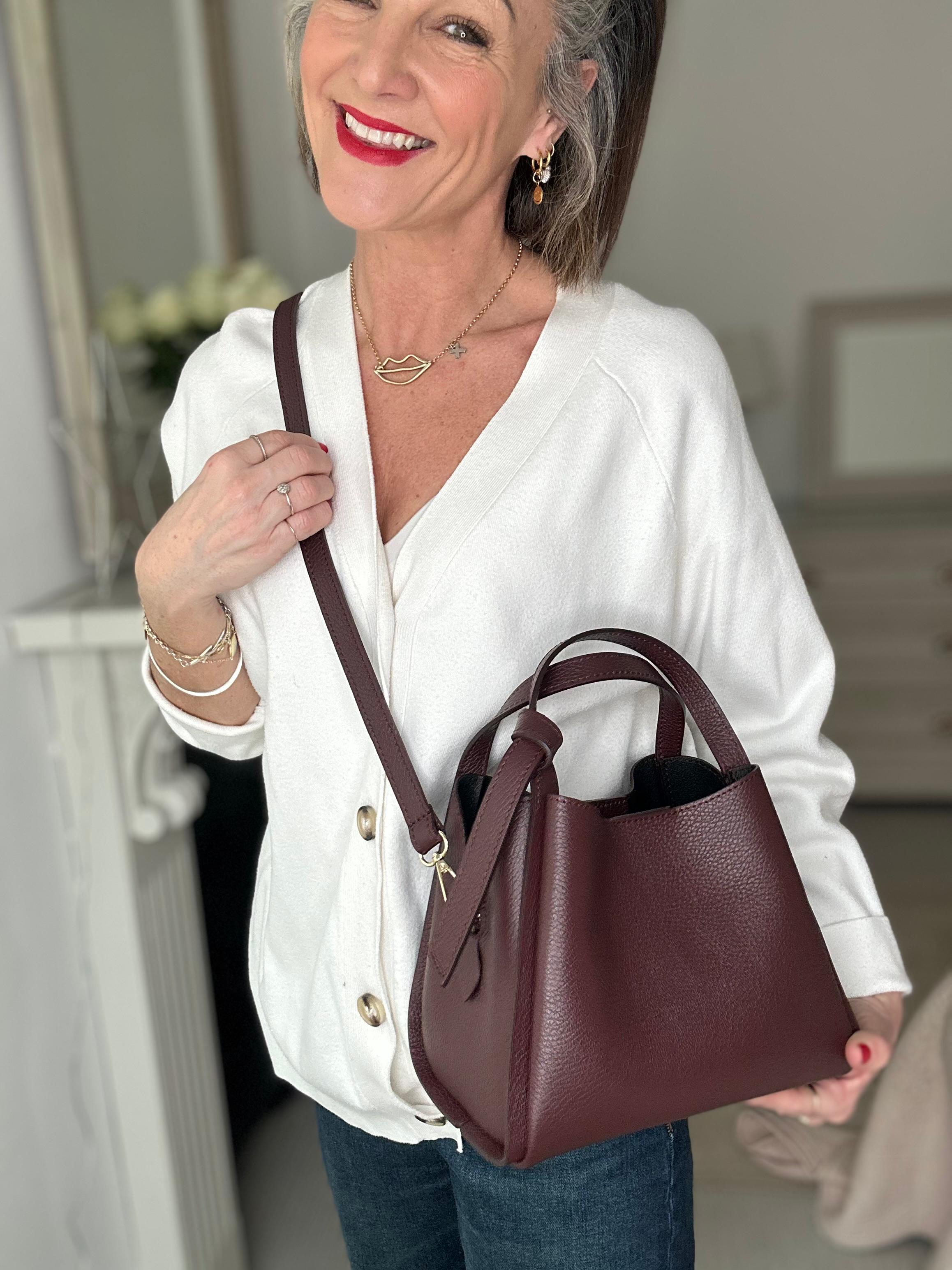 Bow Bag in Deep Plum - The Everyday Luxe Mini Tote