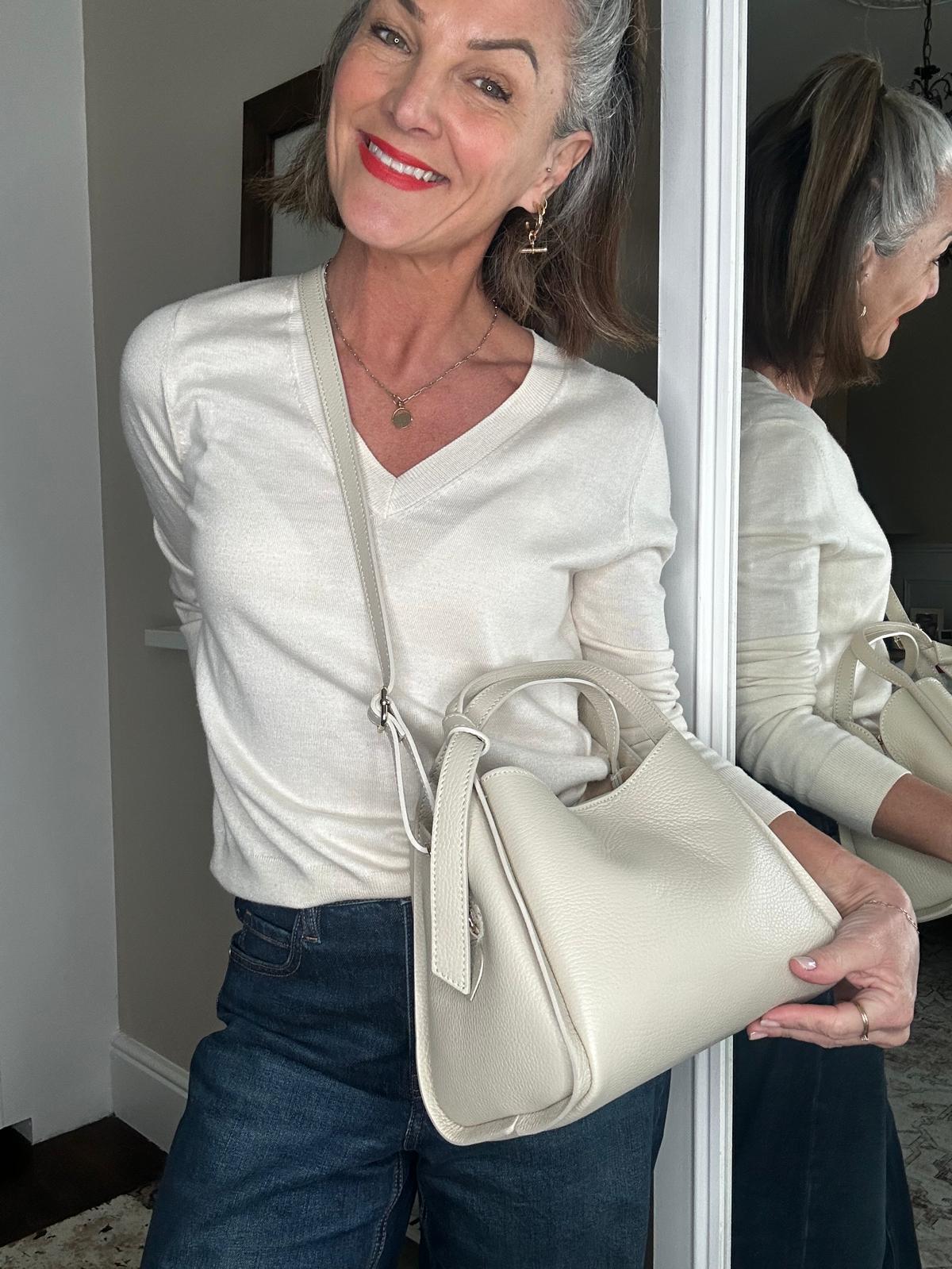 Bow Bag in Cream - The Everyday Luxe Mini Tote