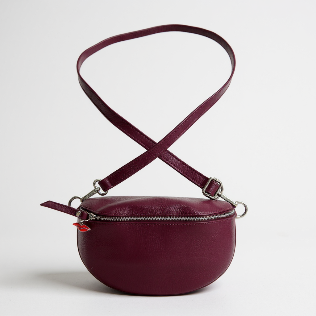 Bordeaux City Bag in Damson - with leather strap