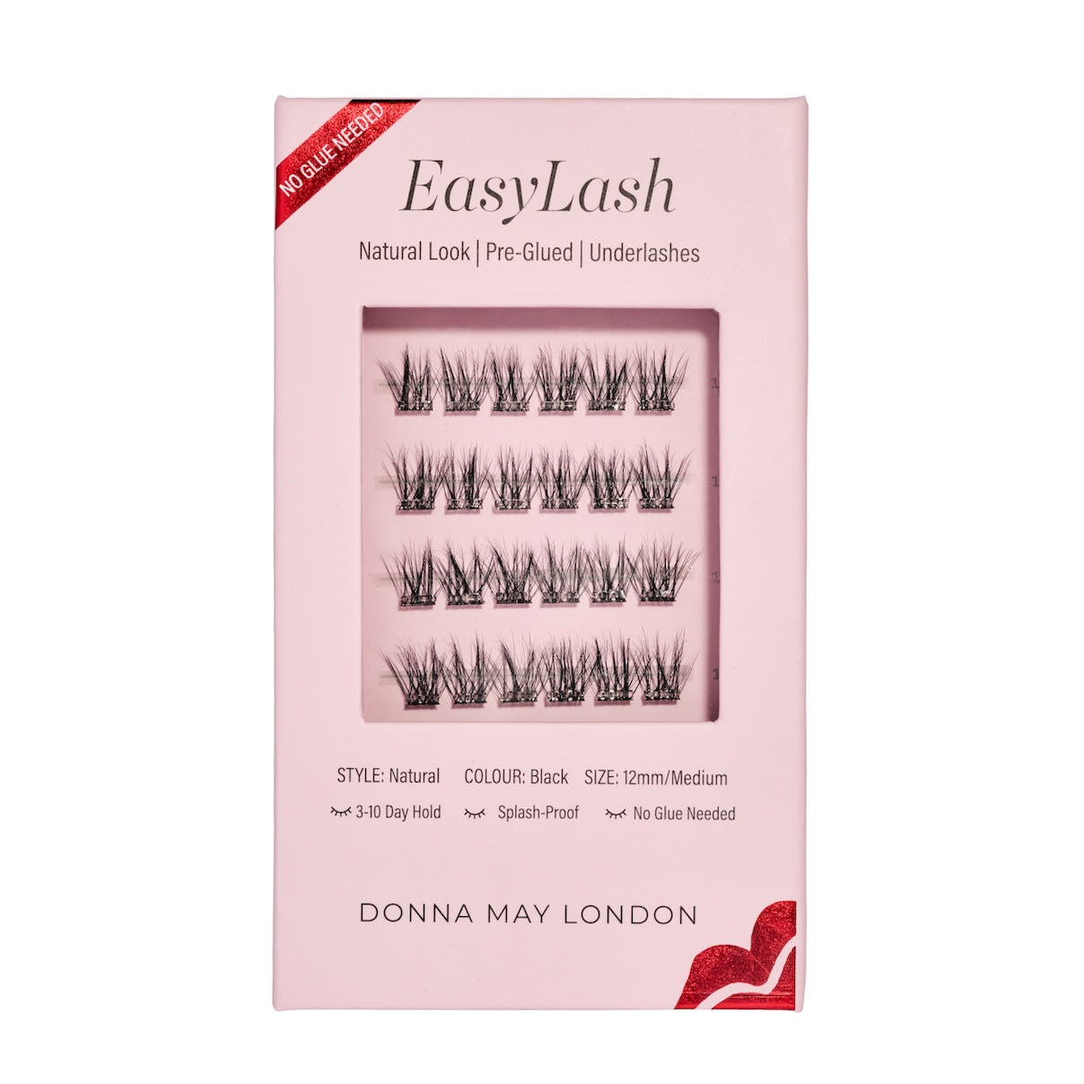 Easylash (12mm) - Medium Length, Pre-glued, Underlashes - Black