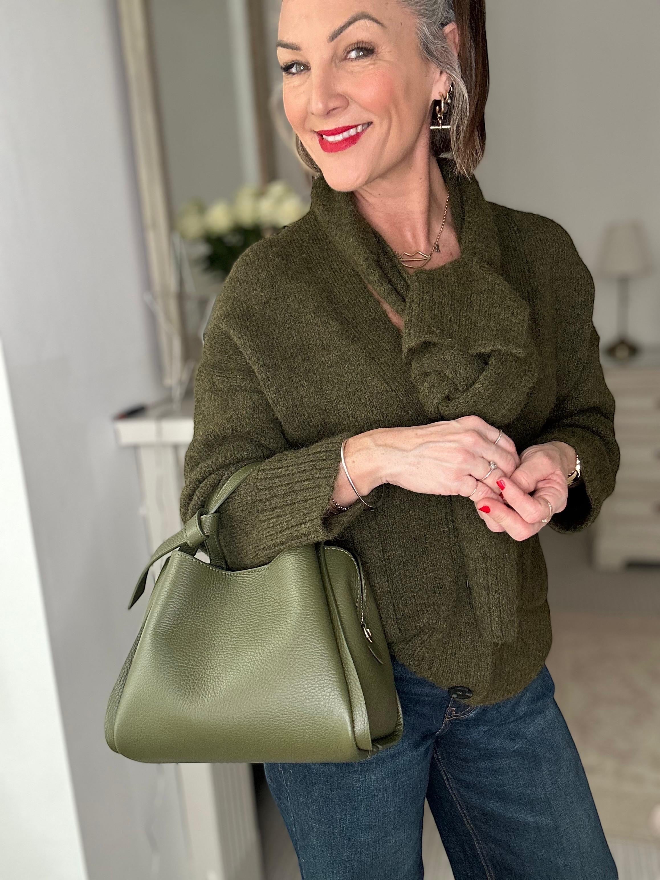 Bow Bag in Olive Green - The Everyday Luxe Mini Tote