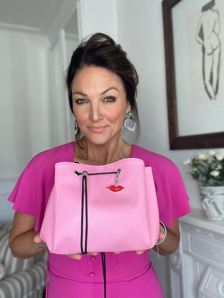 Lay Flat Makeup Bag in Peony Pink