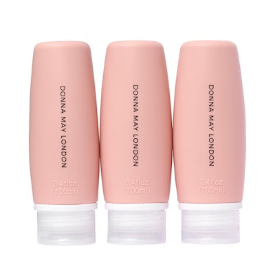 silicone travel bottles in cute reusable zip pouch