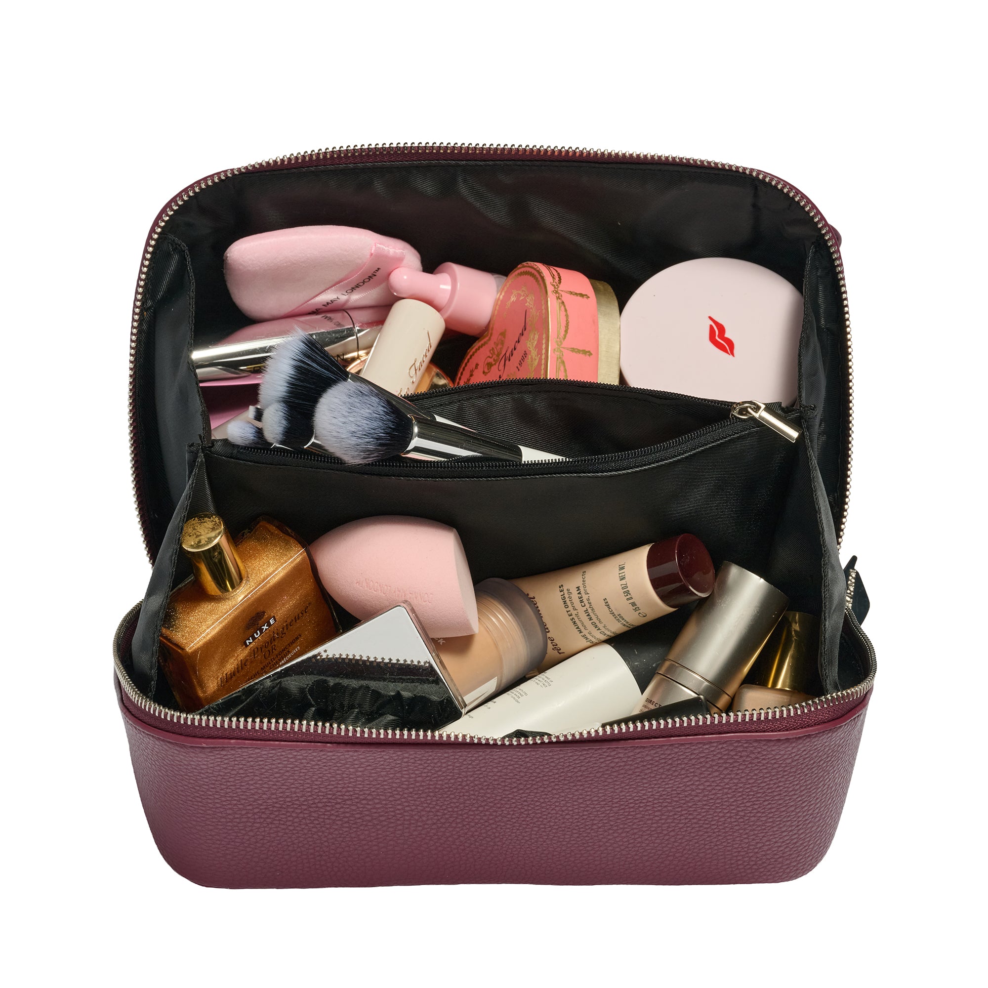 Chic Train Beauty Box for makeup storage - Burgundy