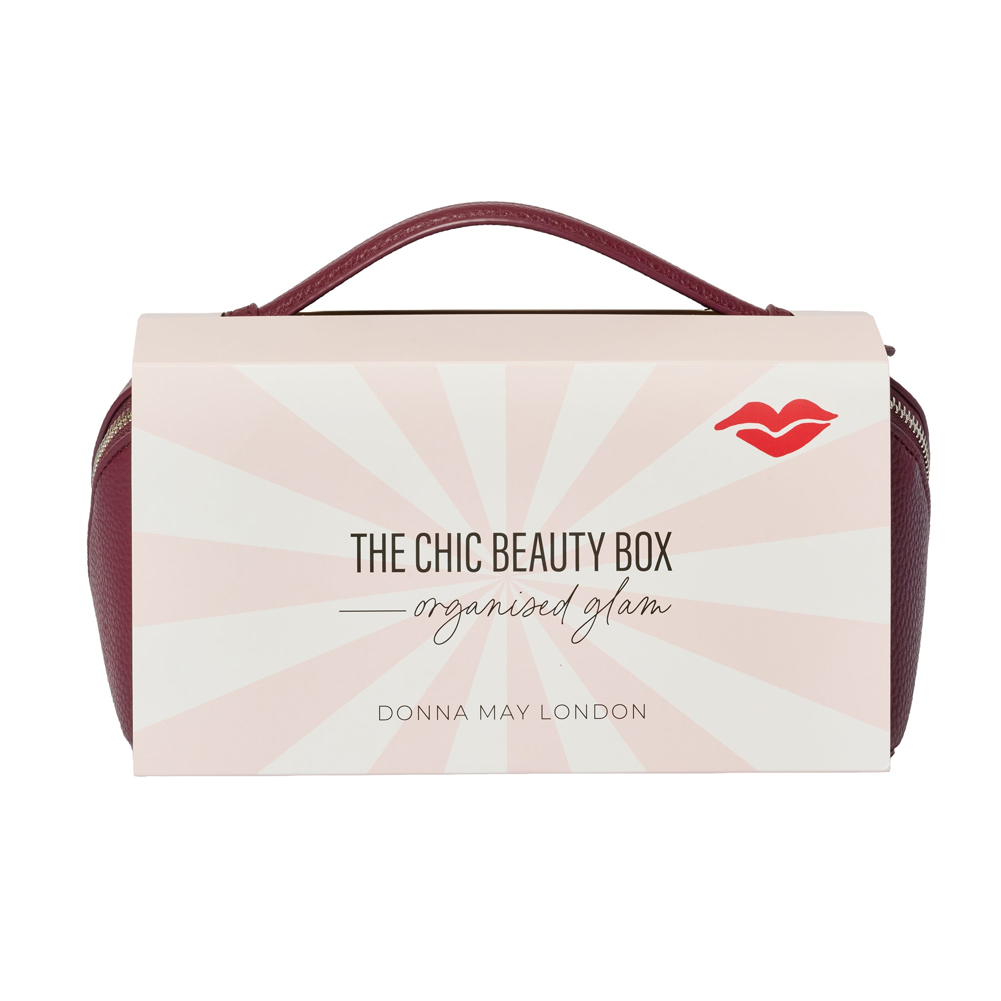 Chic Train Beauty Box for makeup storage - Burgundy