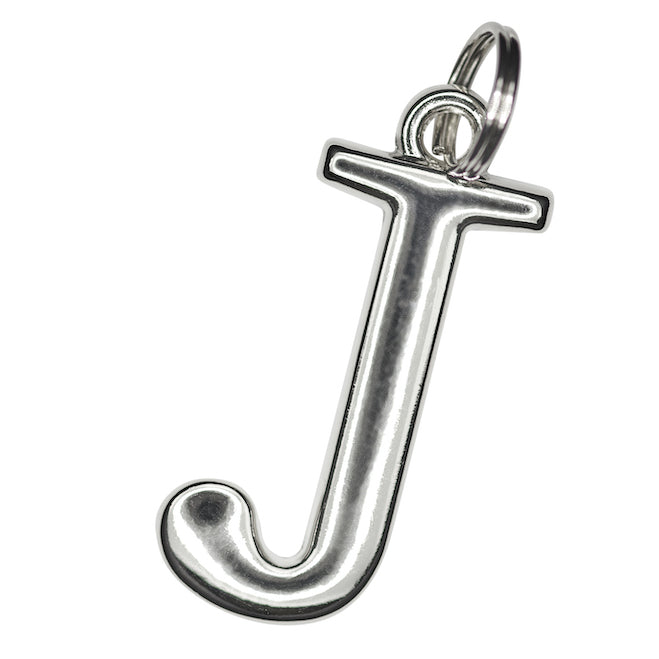 Silver J initial Charm