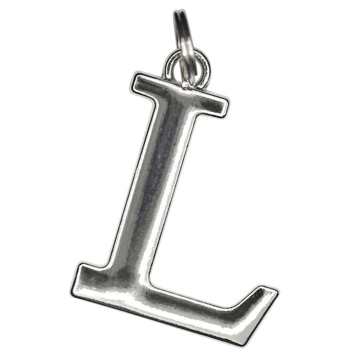 Silver L initial Charm