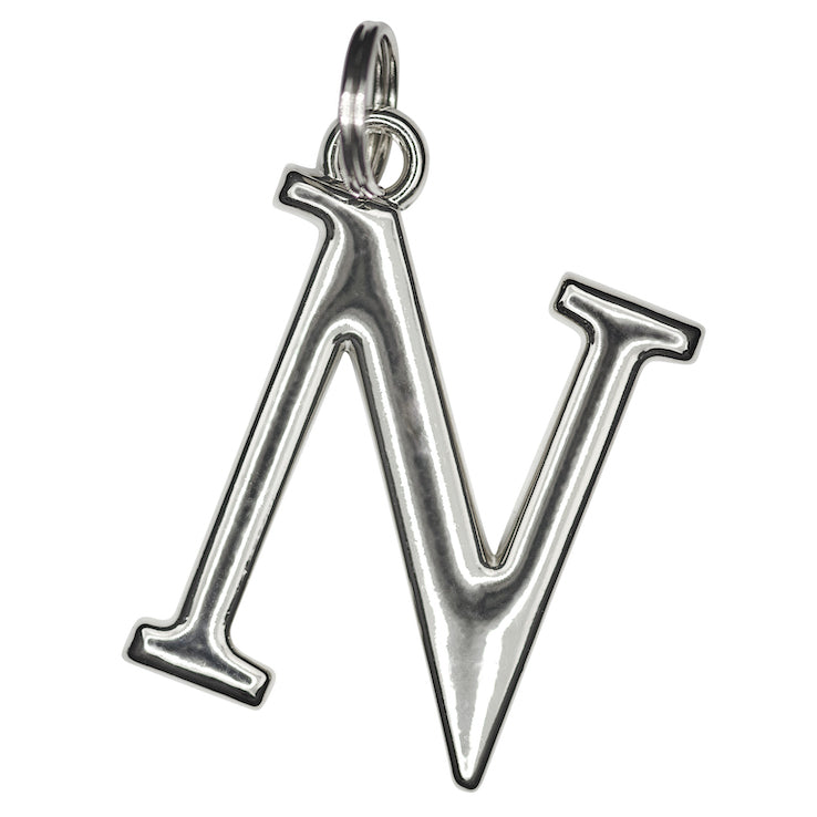 Silver N initial Charm