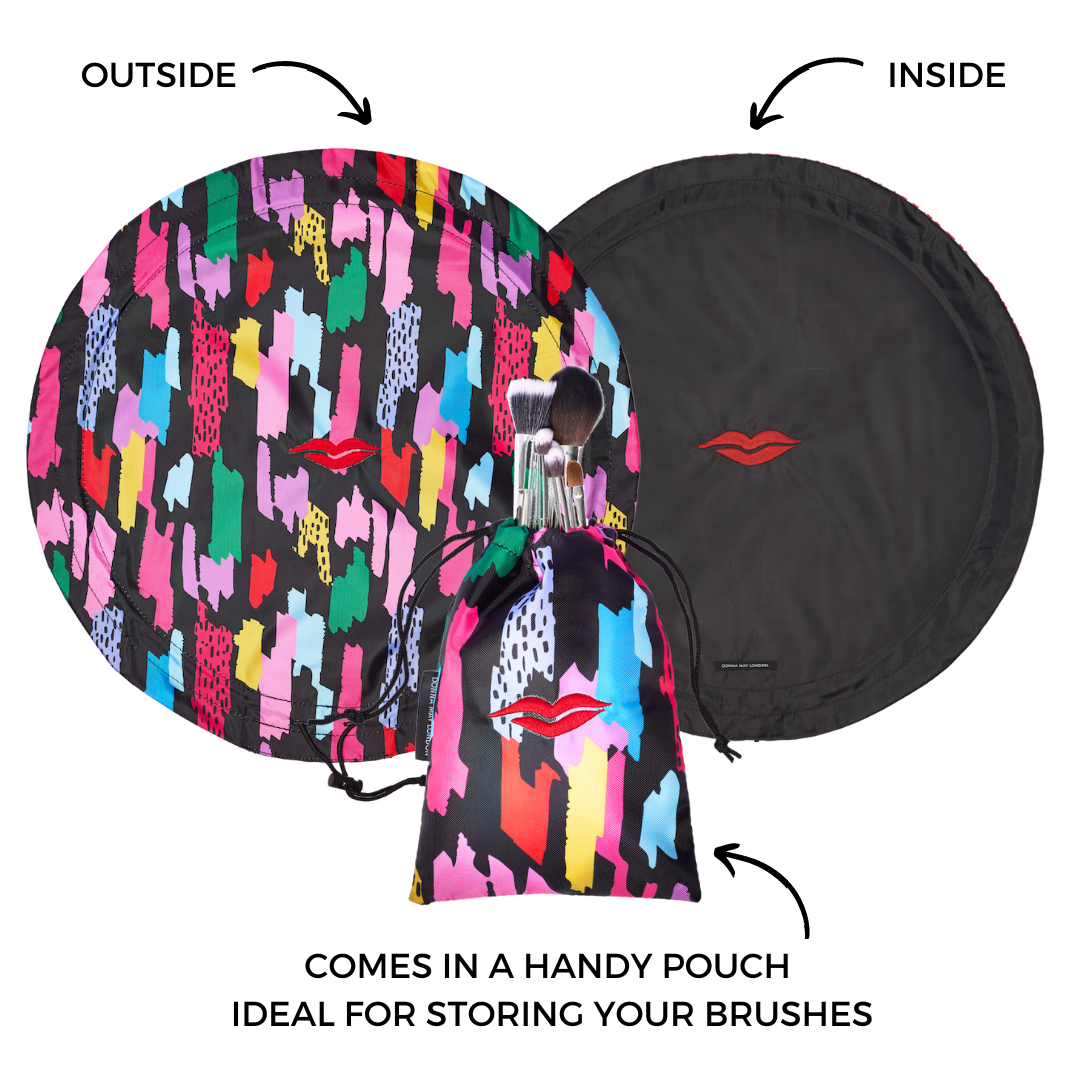 Colourful drawstring makeup bag