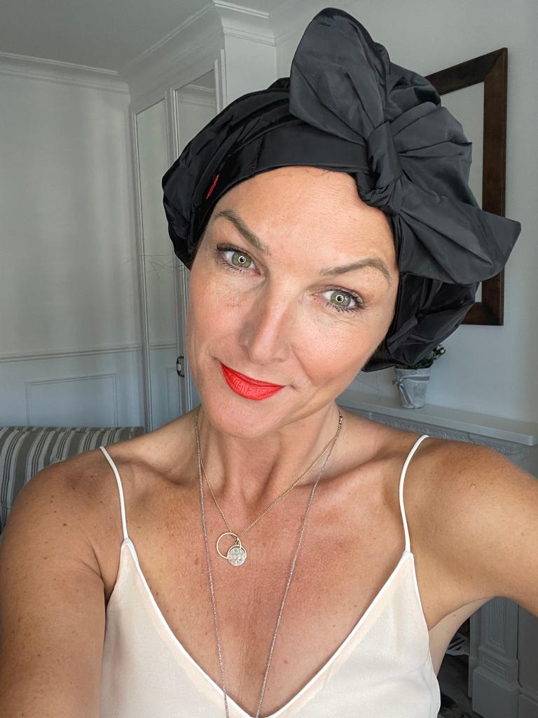 gorgeous shower hat with bow