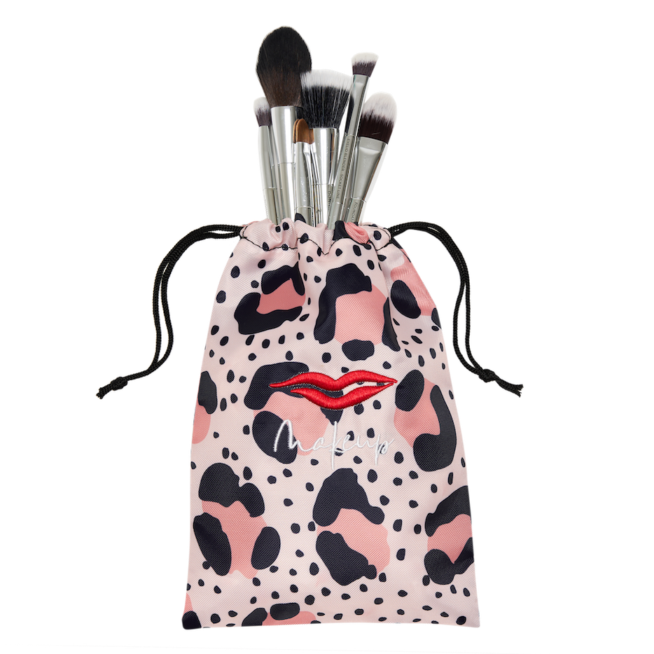 pink leopard makeup accessories
