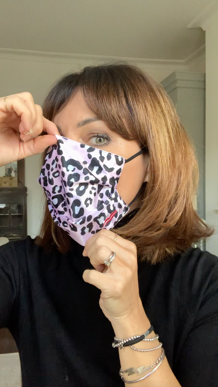 Our Pink & Black Leopard Print Face Covering
