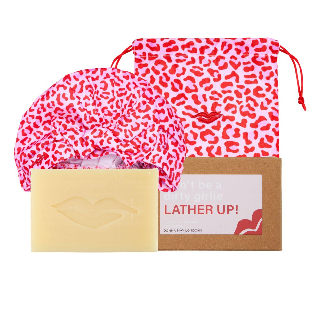 Lather Up Shower Bundle - Red &amp; Pink Leopard