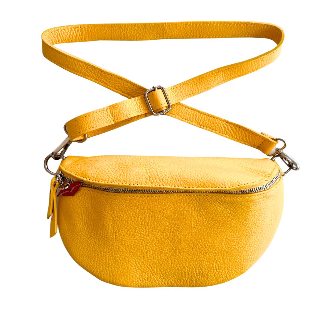 Giallo City Bag in Sunshine Yellow - With Leather Strap