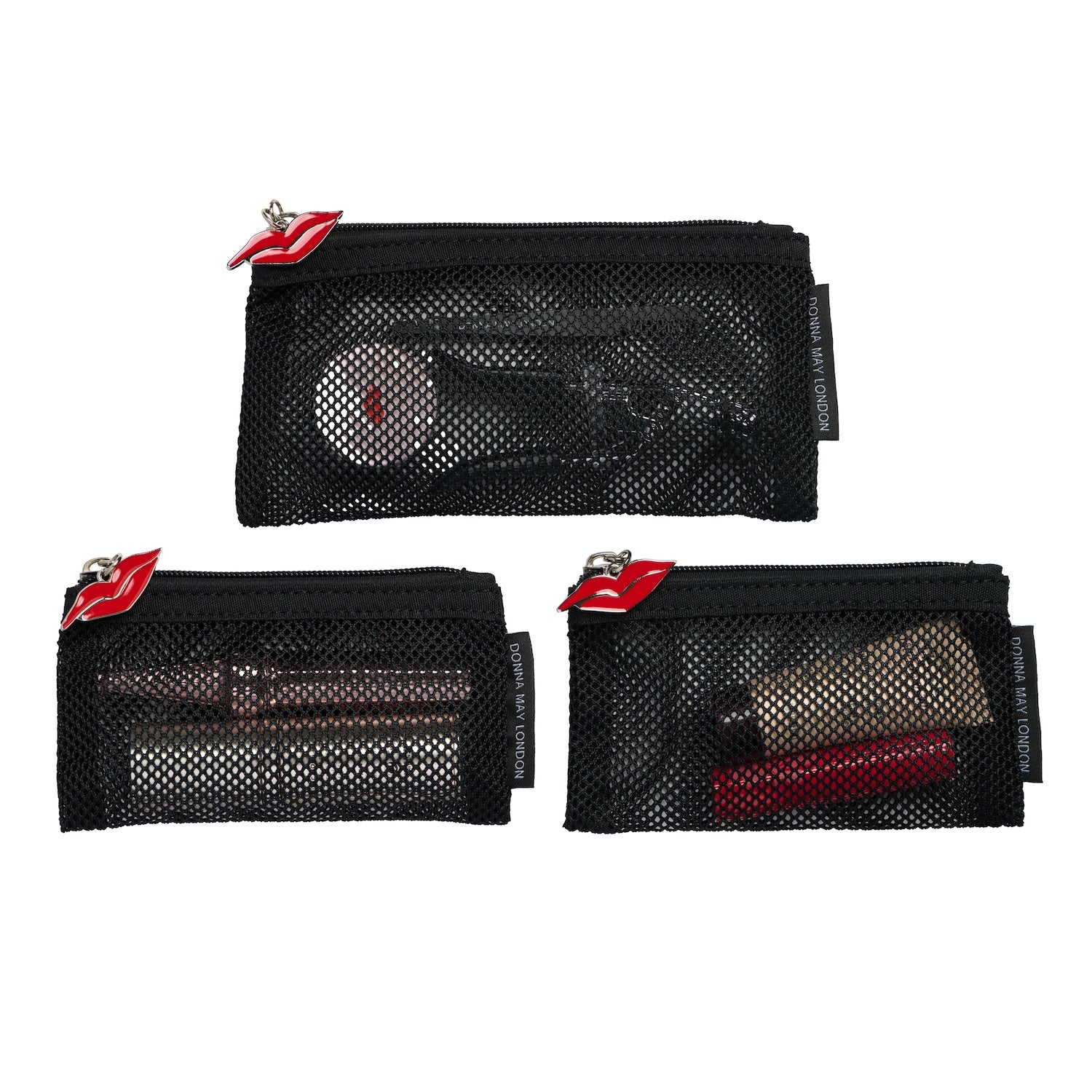 Set of 3 Mesh Makeup Pouches