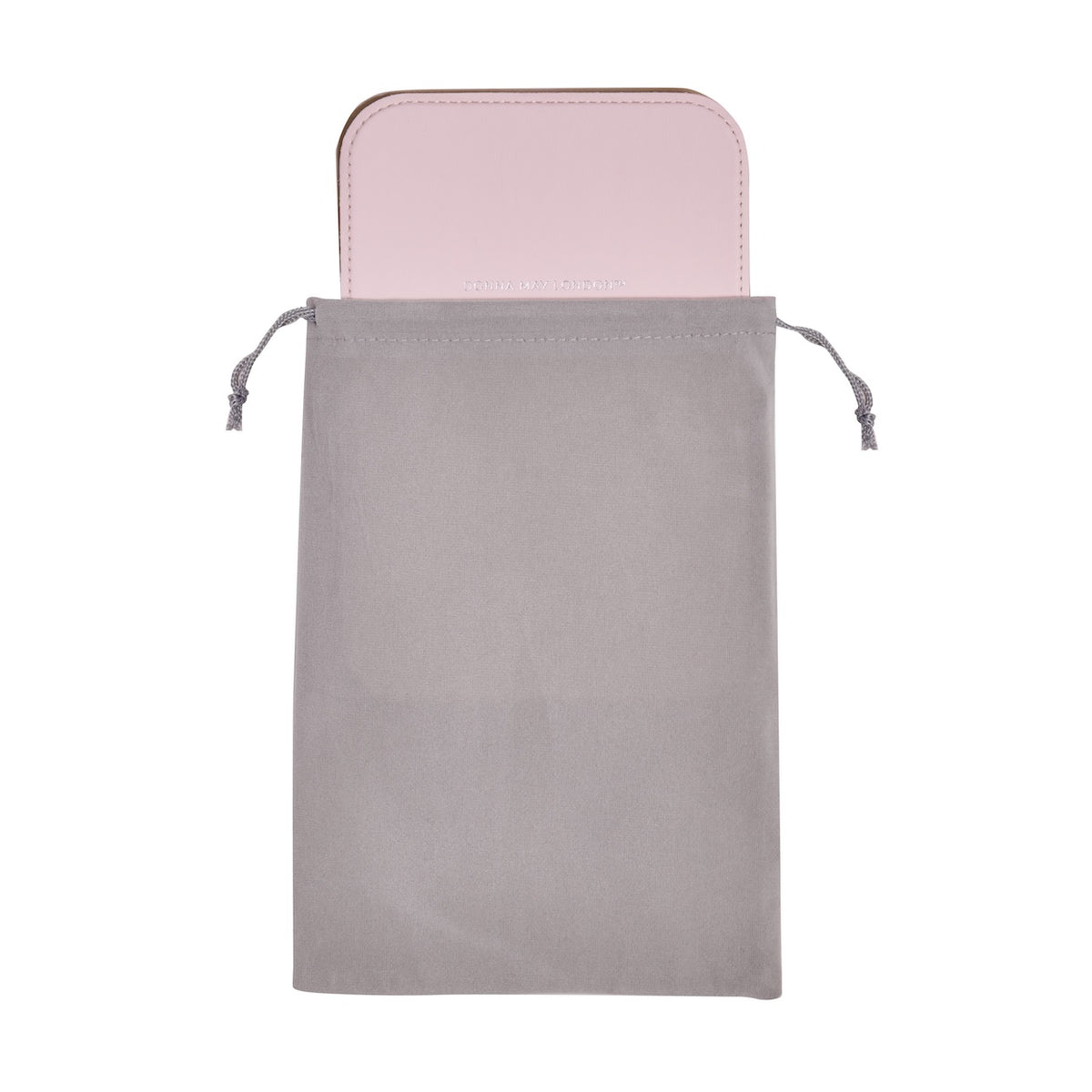 FULL FACE PORTABLE LED MIRROR WITH BLUSH PINK COVER
