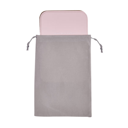 FULL FACE PORTABLE LED MIRROR WITH BLUSH PINK COVER