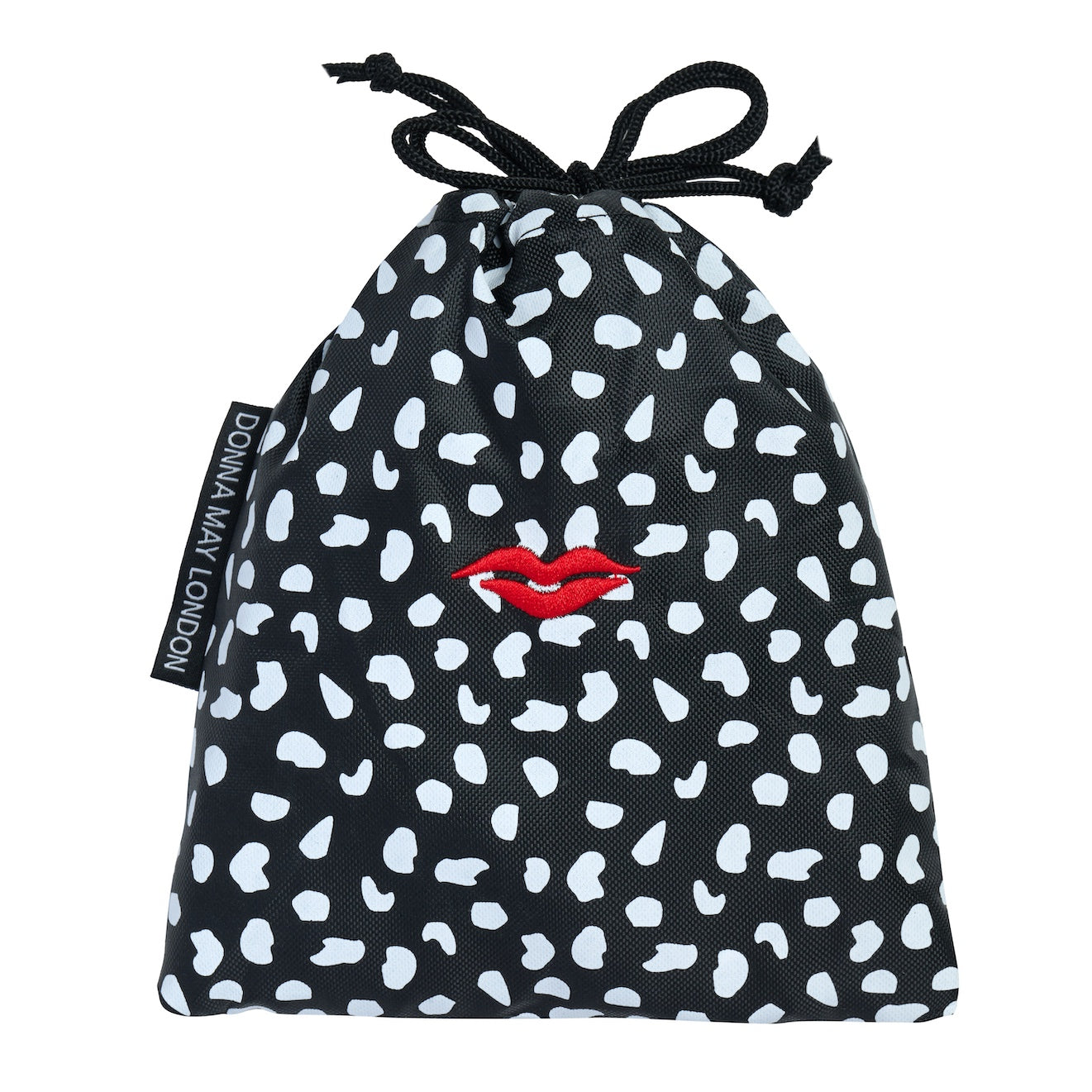 Shower Cap with Cute Bow in Black &amp; White Spot