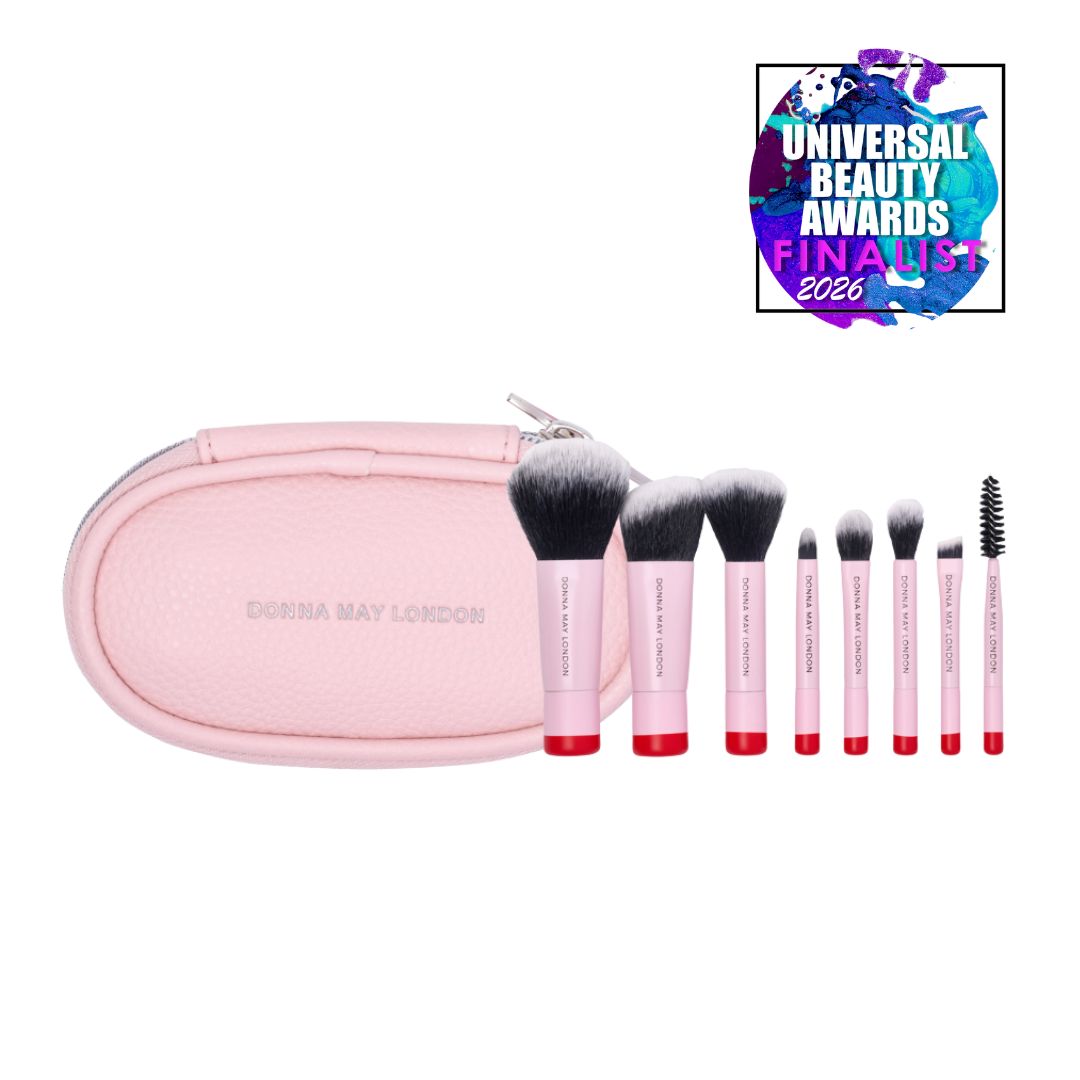 8-Piece Travel Makeup Brush Set in Blush Pink Case