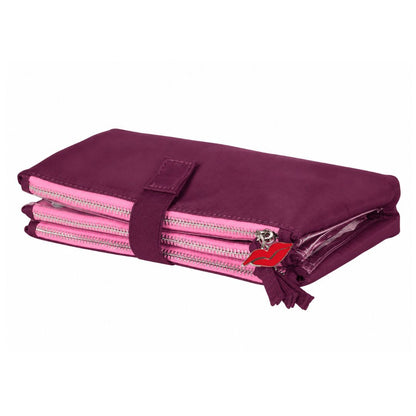 Burgundy Knick-Knack Bag Max – 3 Clear Pocket Beauty Organiser