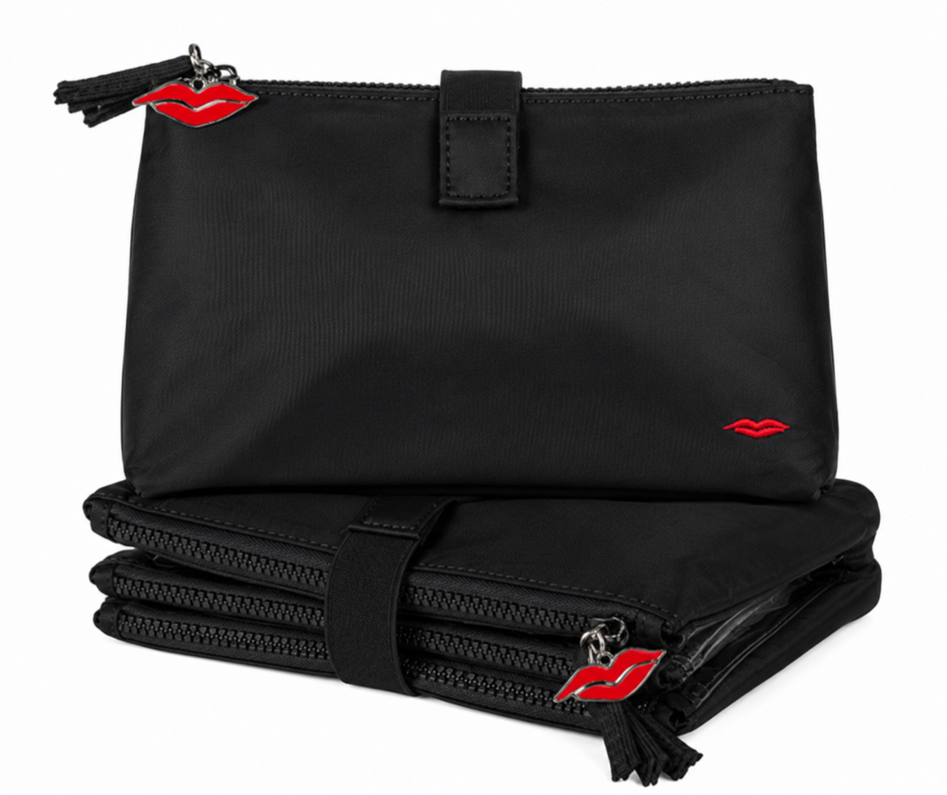 Black Knick-Knack Bag Max – 3 Clear Pocket Beauty Organiser