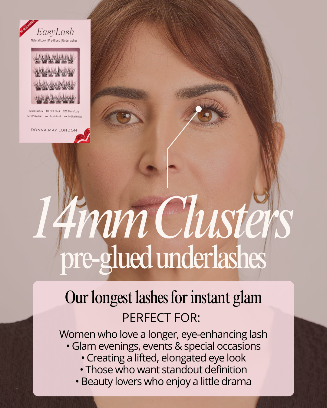 Easylash (14mm)  - Longer Length Pre-glued, Underlashes - Black