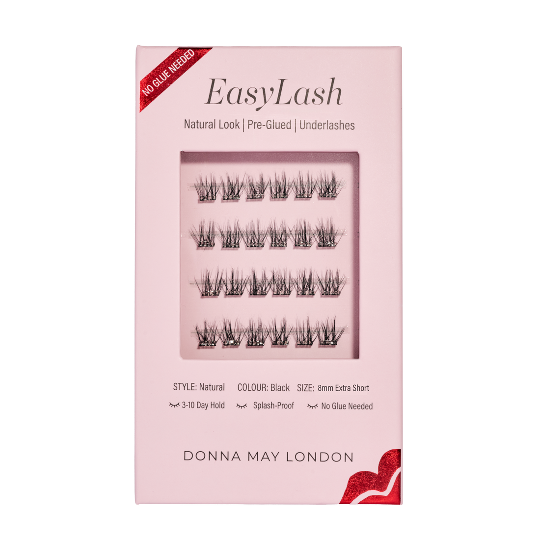 Easylash (8mm)  - Extra Short Petite Length, Pre-glued, Underlashes - Black
