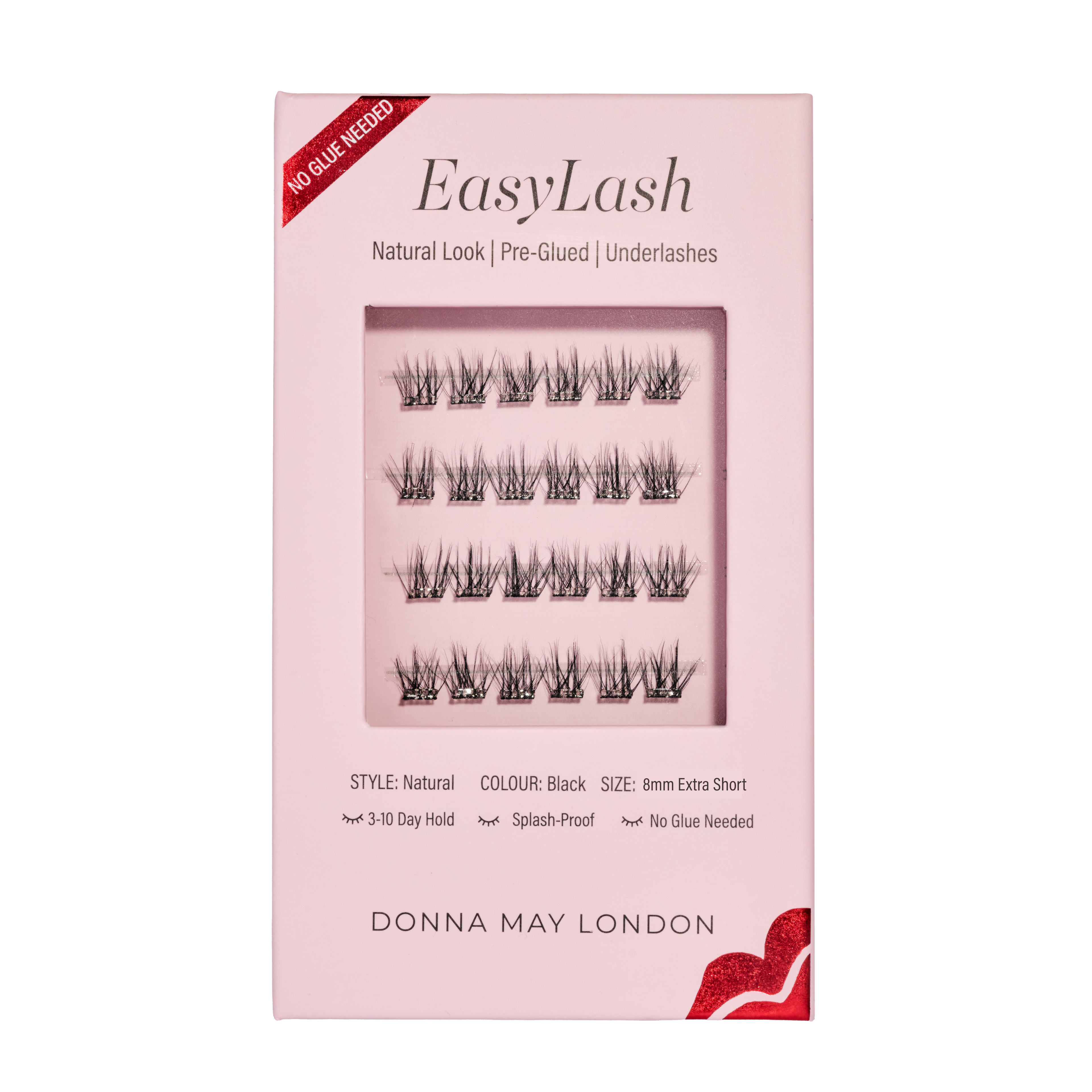 Easylash (8mm)  - Extra Short Petite Length, Pre-glued, Underlashes - Black