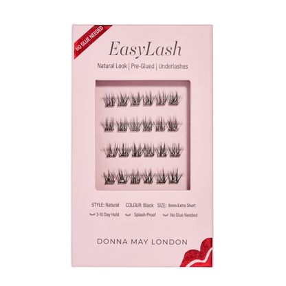 Easylash (8mm)  - Extra Short Petite Length, Pre-glued, Underlashes - Black
