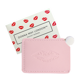 slimline pocket mirror with pink sleeve