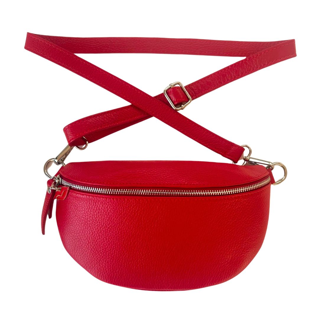 Adjustable Strap Crossbody Bag in red