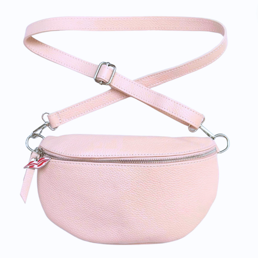 Monaco City Bag in Blush Pink With Leather Strap Donna May London