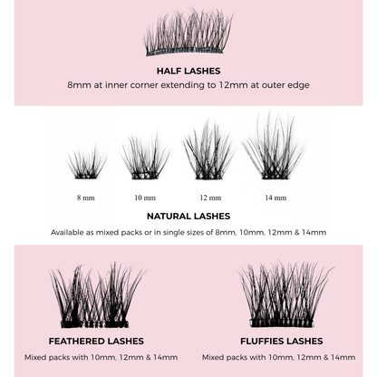 Easylash - Mixed Length, Pre-glued,  Underlashes - Dark Brown